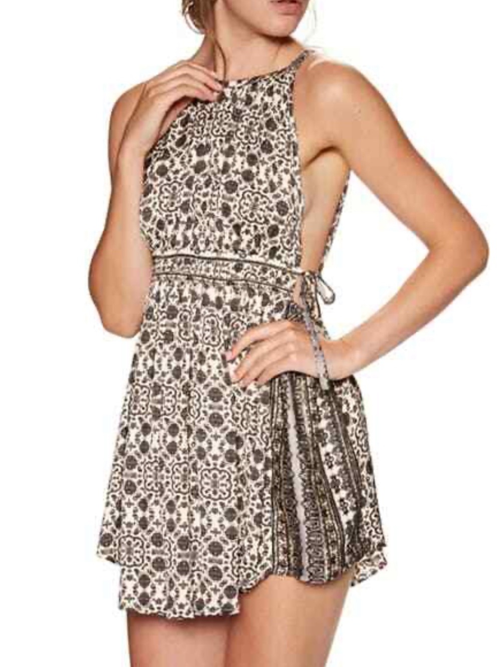 Free People MidSummers Day Halter Boho Tunic Dress Woman M